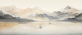 新中式抽象禅意山水画