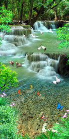 山水风景画流水生财玄关