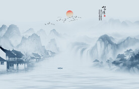水墨江南背景墙