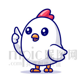 可爱卡通小鸡点赞