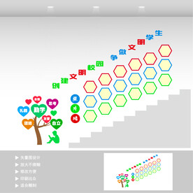 幼儿园楼梯照片墙