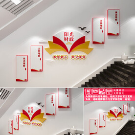 阳光财政楼道文化墙