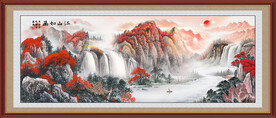 鸿运当头山水画
