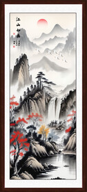 竖幅山水画