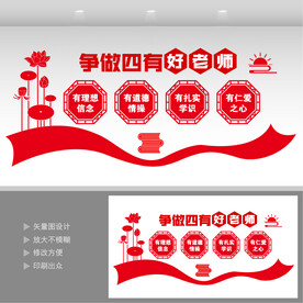 四有好老师文化墙图片
