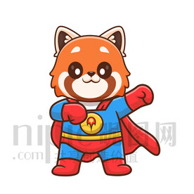 可爱卡通超人小浣熊