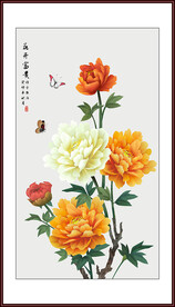 花鸟牡丹画
