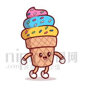 可爱卡通冰淇淋