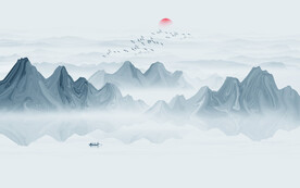 抽象水墨画背景墙