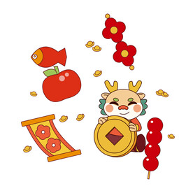 2024龙年贴纸手举牌