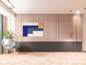 现代卧室背景墙场景