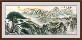 国画迎客松