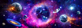 梦幻外太空星球浩瀚星空宇宙背景