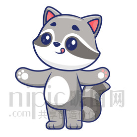 可爱卡通小动物小浣熊
