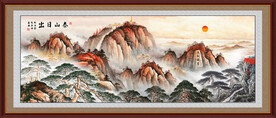 五岳独尊泰山日出风景画
