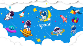 卡通 星空 宇航员