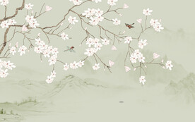 新中式花鸟画背景墙