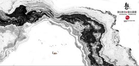 新中式抽象水墨山水风景背景墙图