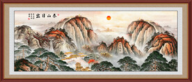 五岳独尊泰山日出国画