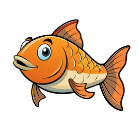 动物鱼类卡通大鲤鱼矢量