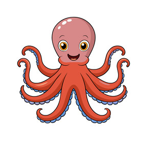 动物可爱的海洋动物章鱼