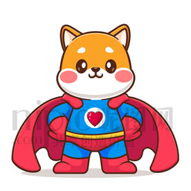 可爱卡通超人小狗