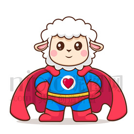 可爱卡通超人绵羊