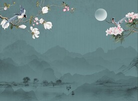 中式花鸟背景装饰画