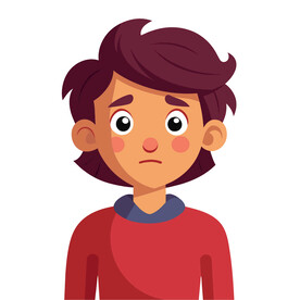 矢量人物不开心的小男孩