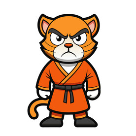 矢量动物生气的猫大师