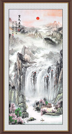 竖幅山水画