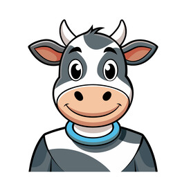 矢量动物可爱的奶牛头像