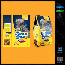 猫粮袋子设计 附带样机文件