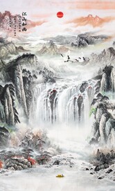 旭日东升国画