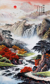 竖幅山水画