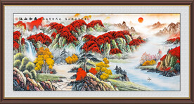 旭日东升国画