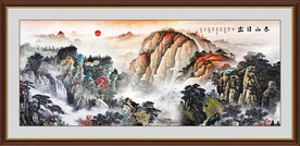 泰山日出国画