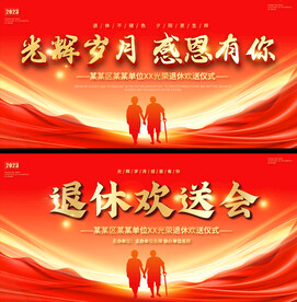 退休欢送会展板
