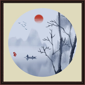 水墨山水无框画