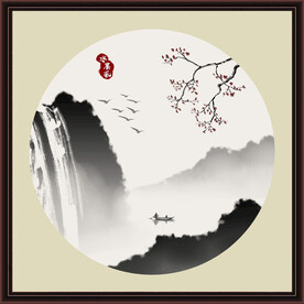 水墨山水无框画