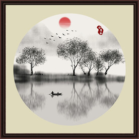 水墨山水无框画