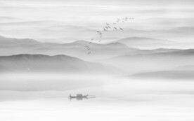 新中式水墨山水画背景墙