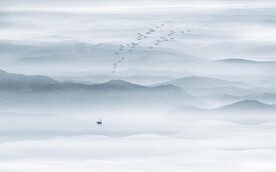 新中式水墨山水背景墙