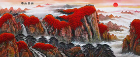 泰山日出国画