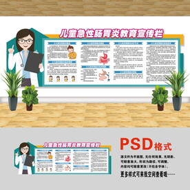 医院文化墙 儿童肠胃炎