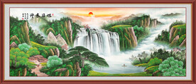 聚宝盆山水画