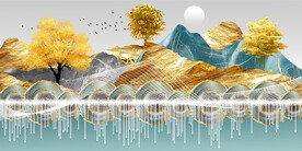 麋鹿三联画