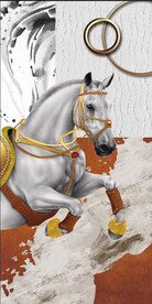 简约抽像骏马玄关背景图