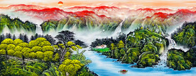 客厅办公室山水画