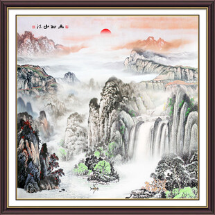 旭日东升国画